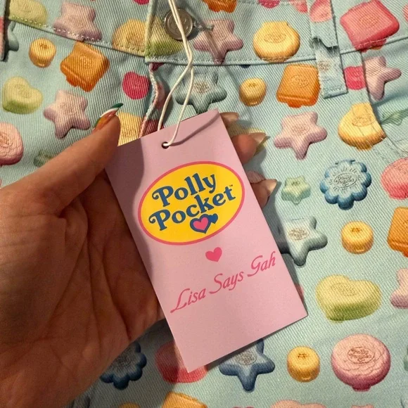 NWT!! Lisa Says Gah Pastel Candy-Print Pants in Light Blue, Pink, Yellow - Picture 2 of 7